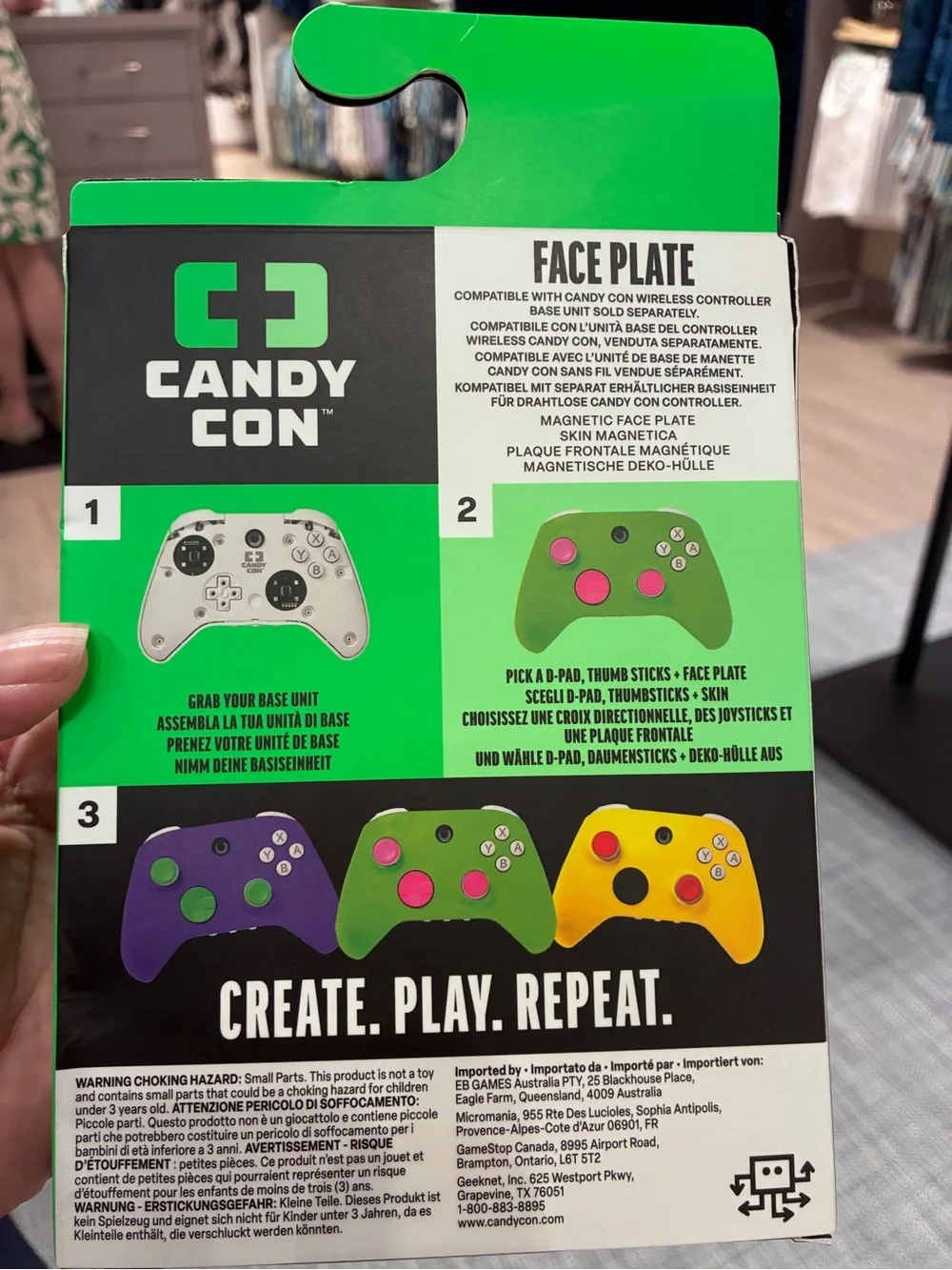 Candy Con Neon Green Controller Face Plate GameStop NIB